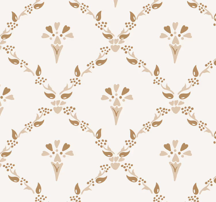 Store enrouleur beige motif floral hexagonal - TenStickers