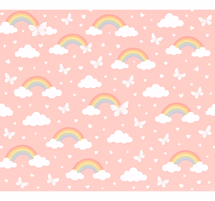 Store enrouleur rose design arc-en-ciel enfants - TenStickers
