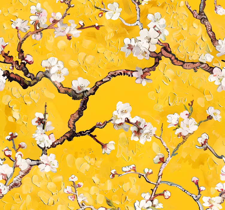 Store enrouleur jaune motif floral printanier - TenStickers