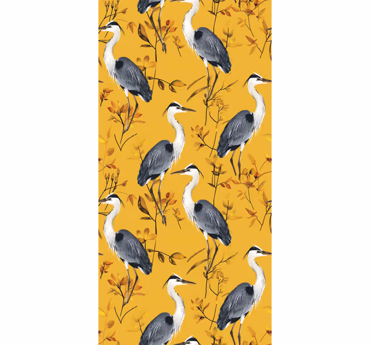 Store enrouleur jaune motif hérons - TenStickers