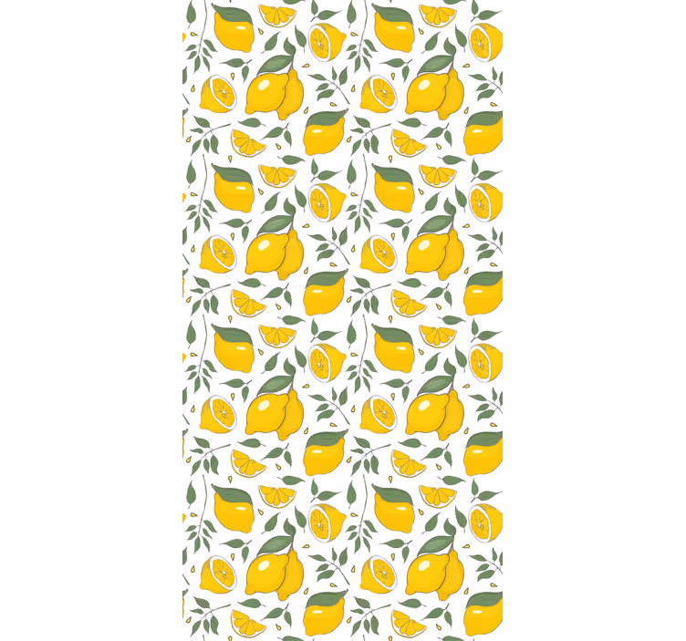 Store enrouleur jaune fleurs de citron et crème - TenStickers