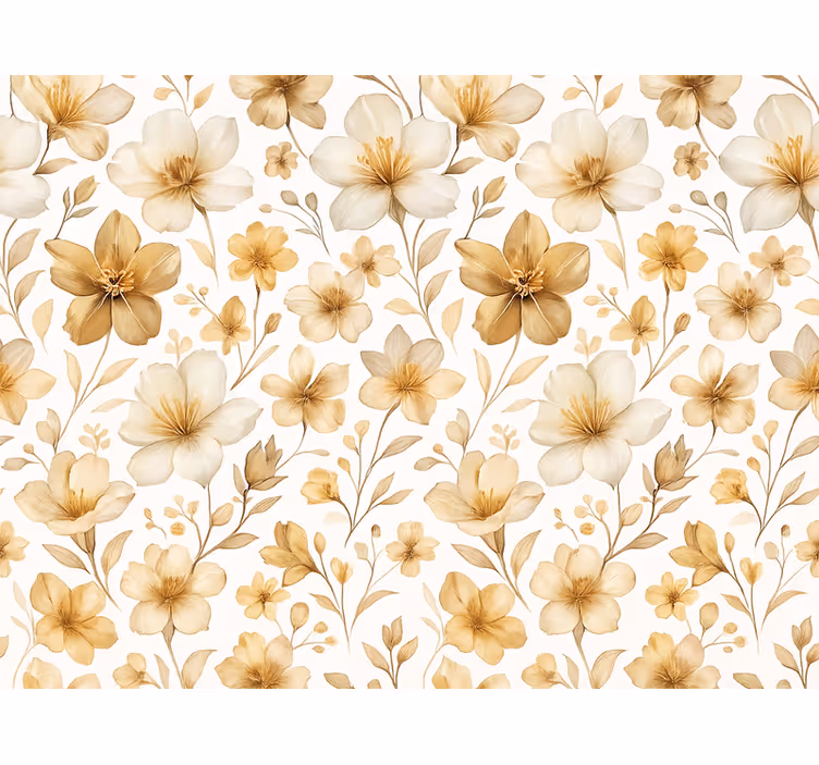 Store enrouleur jaune design floral réaliste - TenStickers