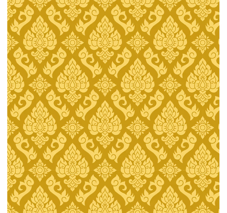 Store enrouleur jaune motif floral complexe - TenStickers