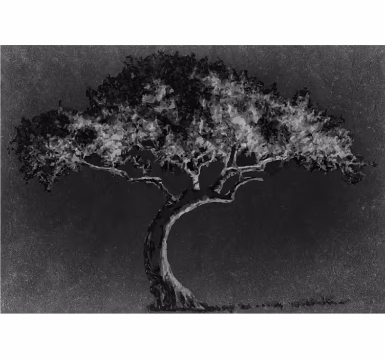 Store enrouleur cuisine arbre saule aux couleurs scandinaves - TenStickers