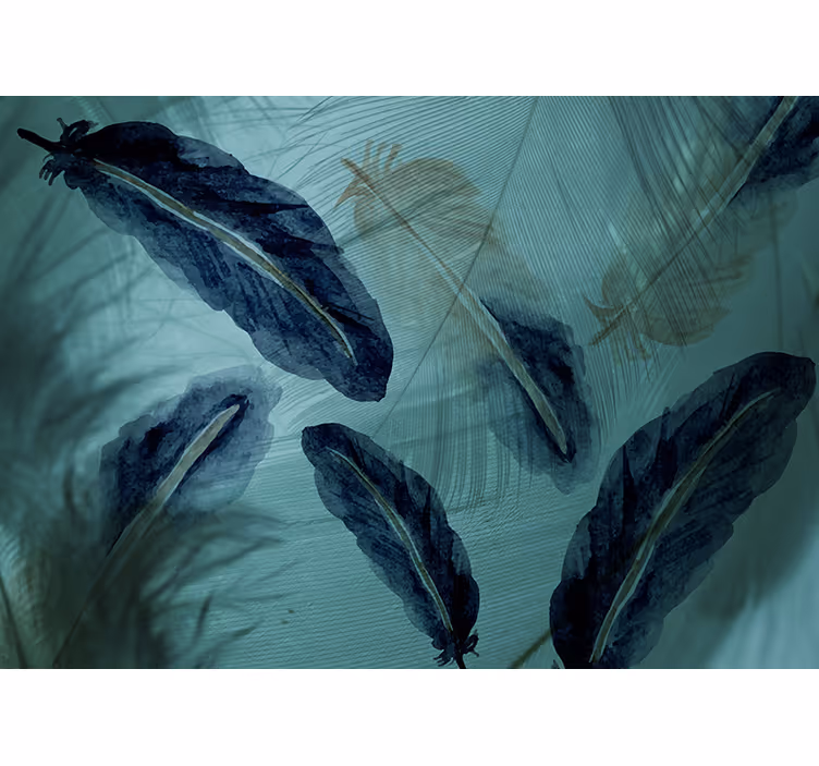 Store enrouleur cuisine plumes aquarelle esthétique - TenStickers