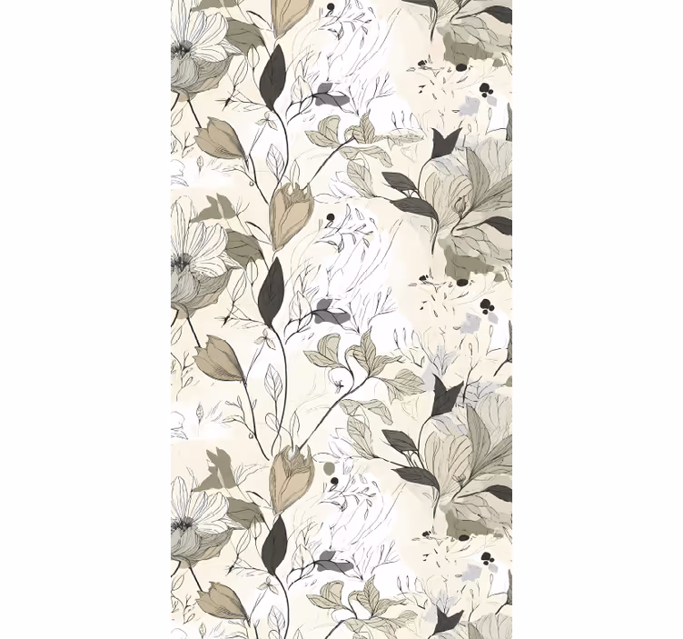 Store enrouleur cuisine fleurs dessinées - TenStickers