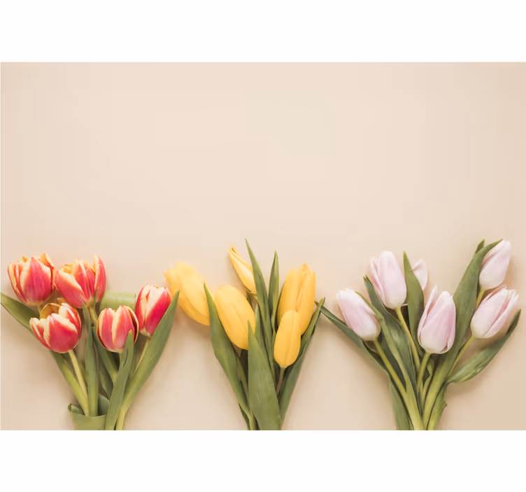 Store enrouleur cuisine fleurs de trois couleurs - TenStickers