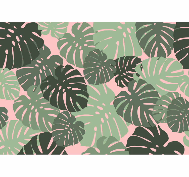 Store enrouleur cuisine feuilles monstera rose - TenStickers