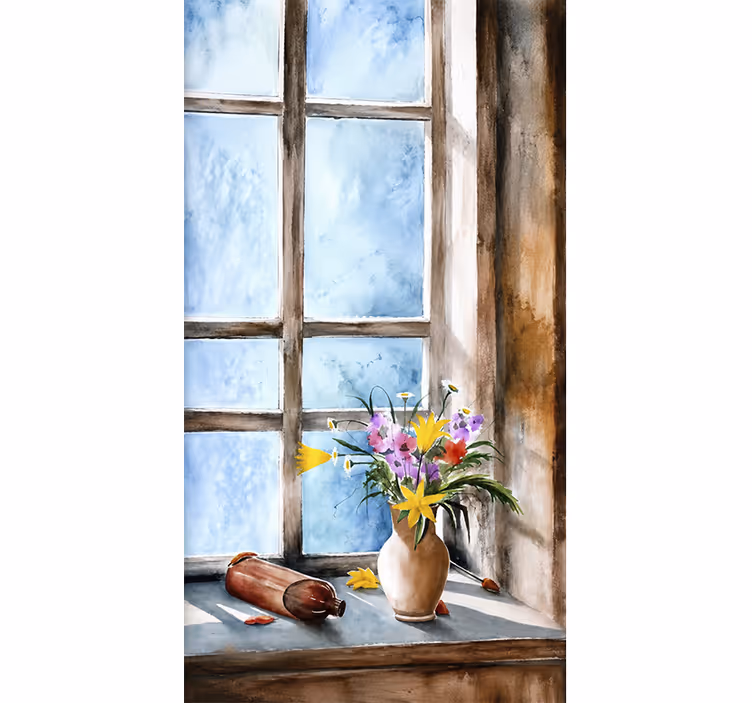 Store enrouleur cuisine vintage plantes - TenStickers
