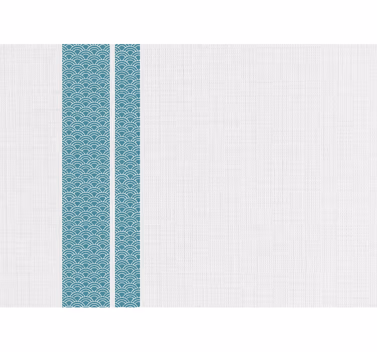 Store enrouleur blanc rayures bleues minimalistes - TenStickers
