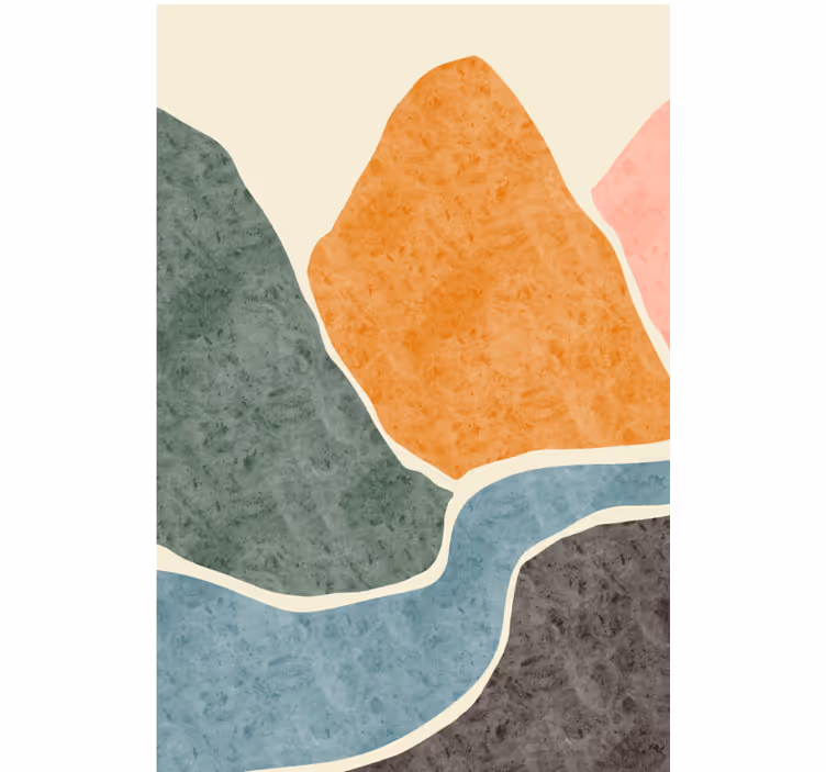 Store enrouleur salon peinture moderne abstraite - TenStickers