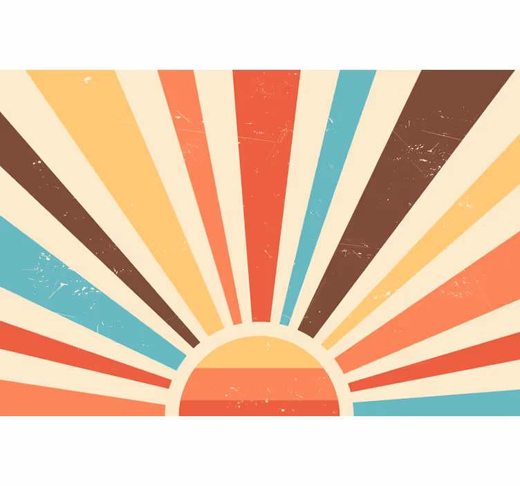 Store enrouleur salon coucher de soleil vintage abstrait - TenStickers