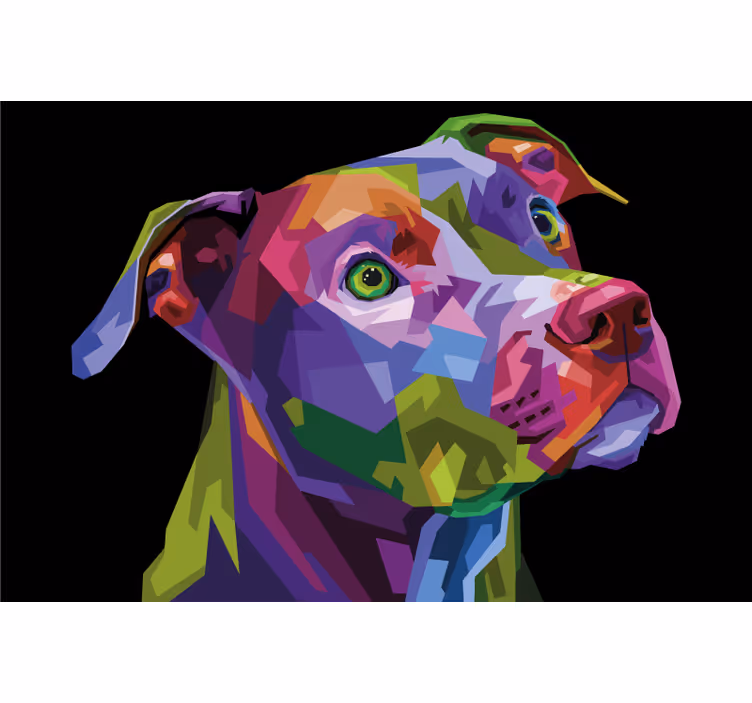 Store enrouleur salon chiens pitbull multicolore - TenStickers
