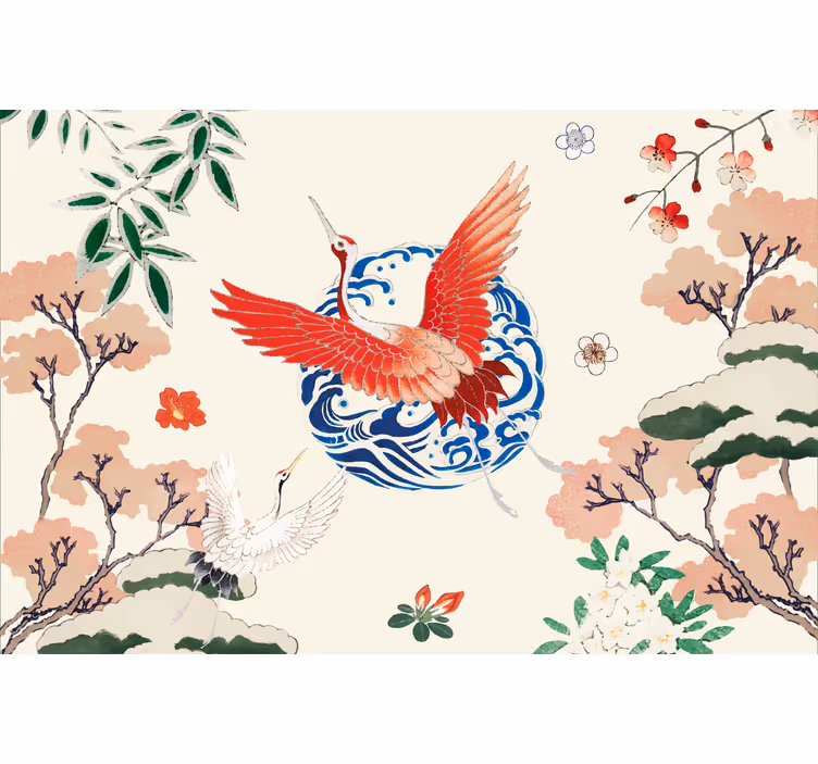 Store enrouleur salon style chinoiserie - TenStickers