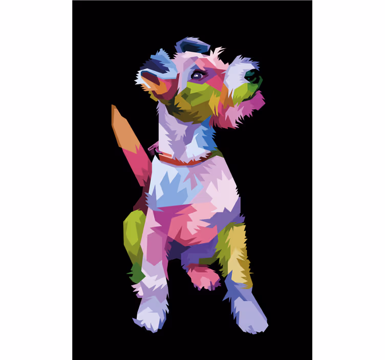 Store enrouleur salon animaux géométriques fox terrier - TenStickers