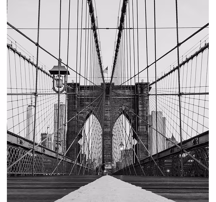 Store enrouleur salon pont de brooklyn noir et blanc - TenStickers