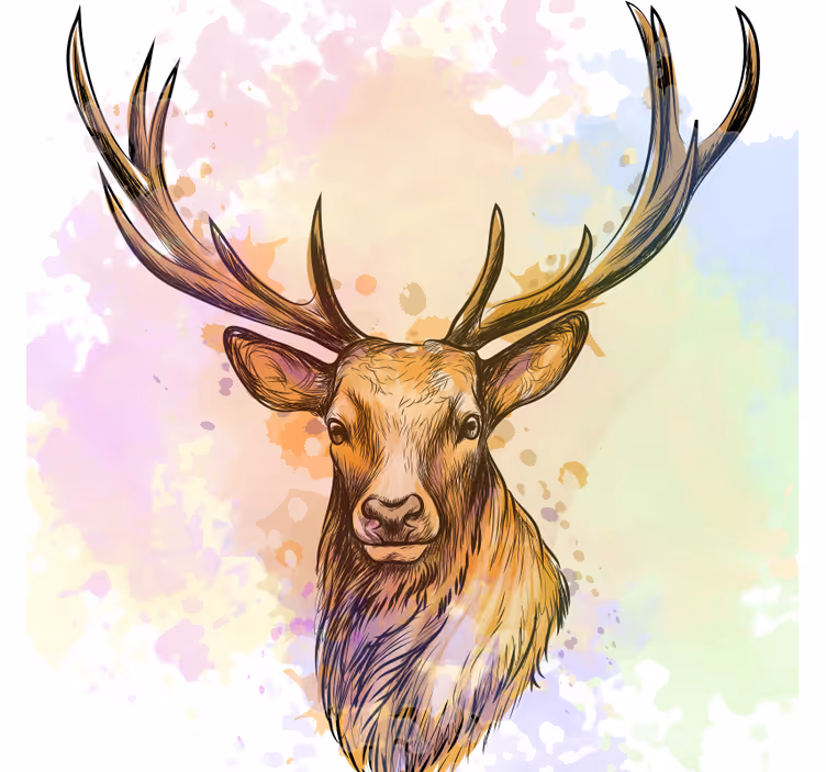 Store enrouleur salon éclaboussure de peinture stag - TenStickers