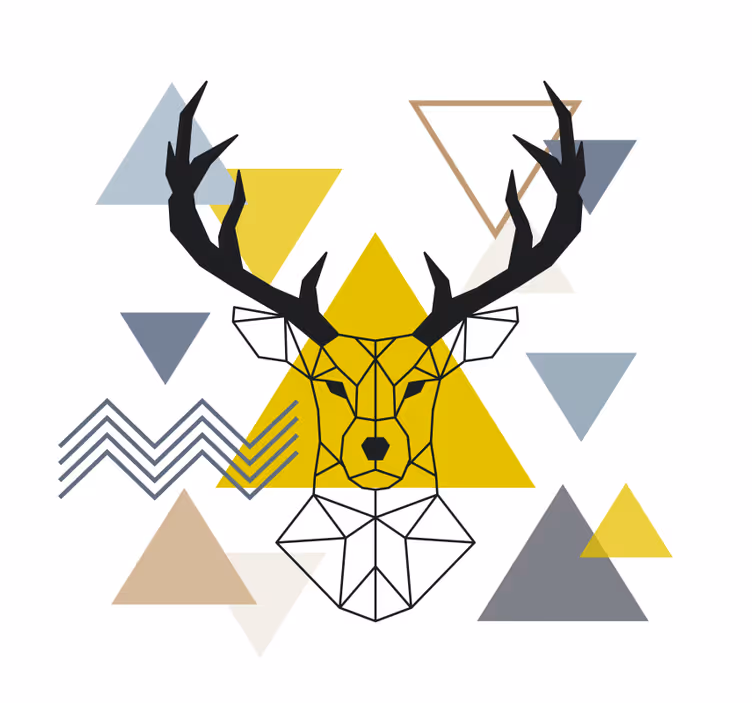 Store enrouleur salon cerf géométrique - TenStickers