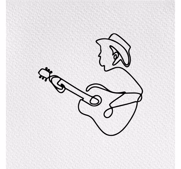 Store enrouleur salon design minimaliste guitariste mignon - TenStickers