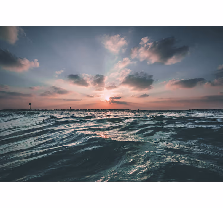 Store enrouleur salon vue sur mer paisible et sable mouvant - TenStickers