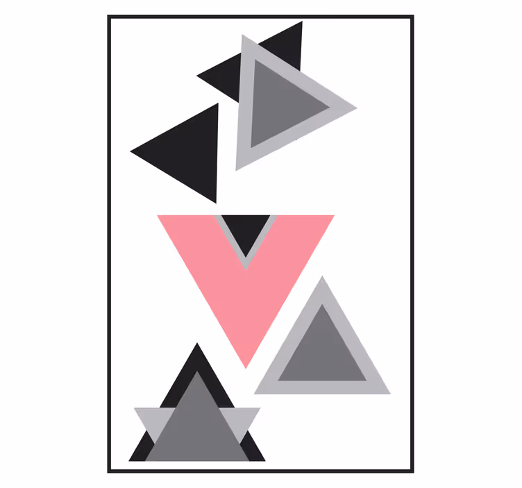 Store enrouleur salon art abstrait triangles - TenStickers