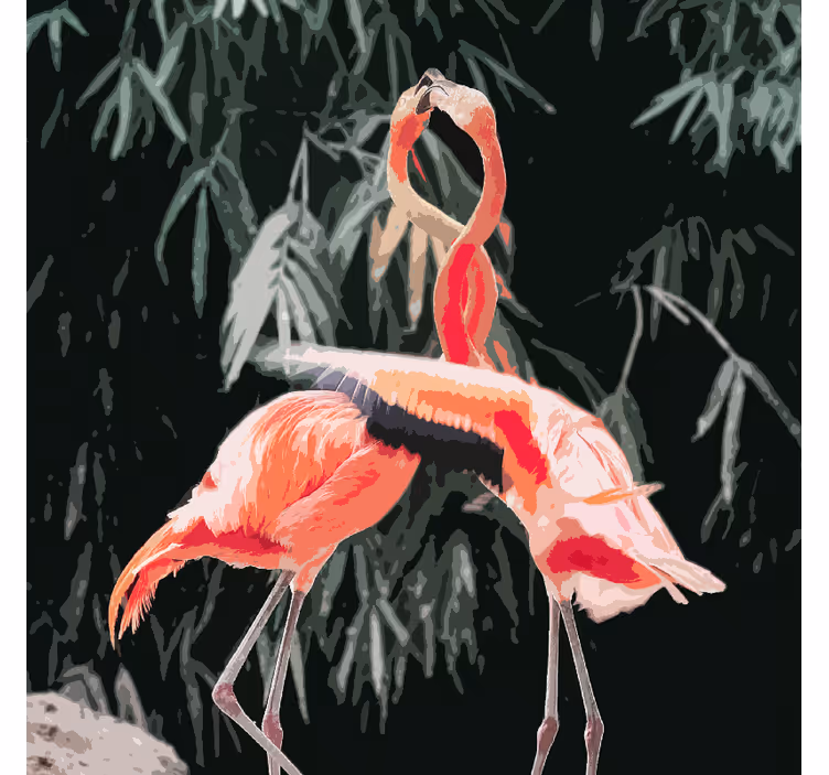 Store enrouleur salon photo de flamants roses - TenStickers