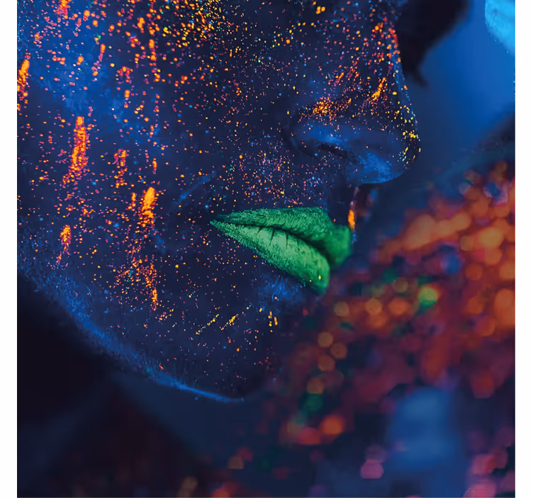 Store enrouleur salon bouche colorée peinte à la main - TenStickers
