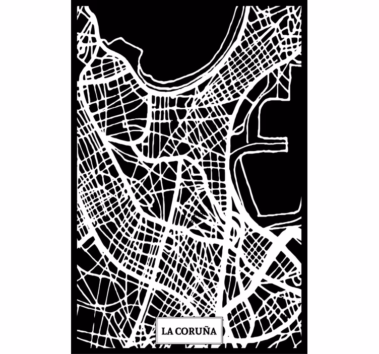 Store enrouleur salon carte topographique la corogne - TenStickers