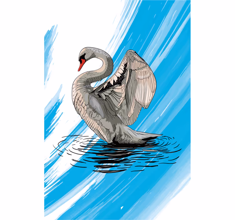 Store enrouleur salon dessin de cygne - TenStickers