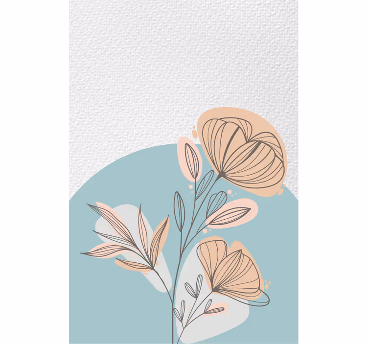 Store enrouleur salon peinture florale - TenStickers