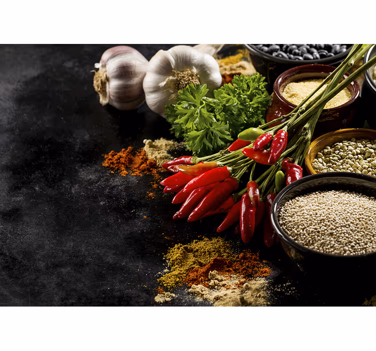 Store enrouleur noir cuisine avec épices - TenStickers