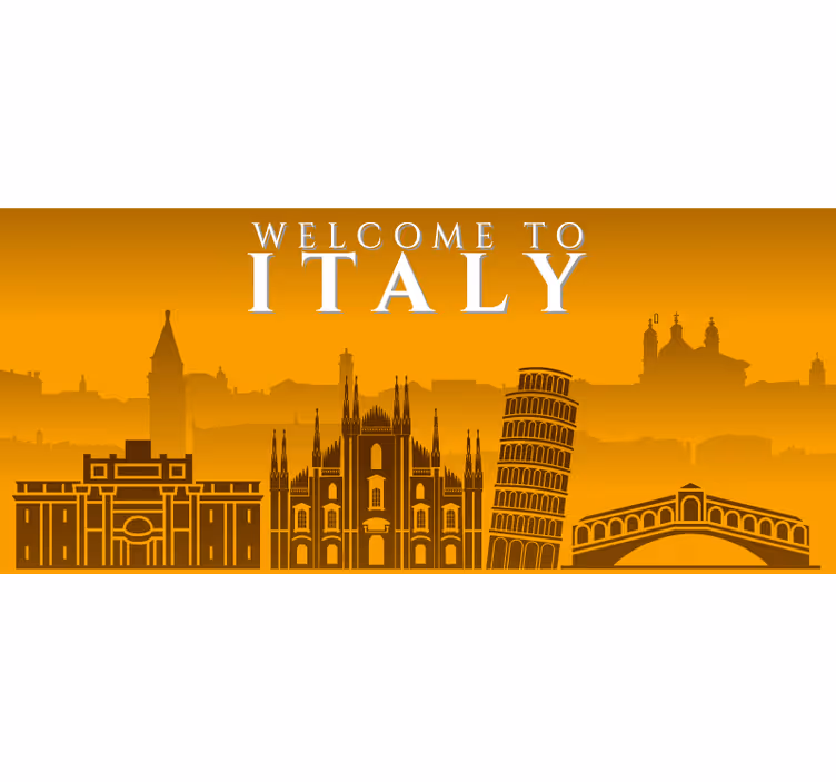 Store enrouleur jaune skyline italienne - TenStickers