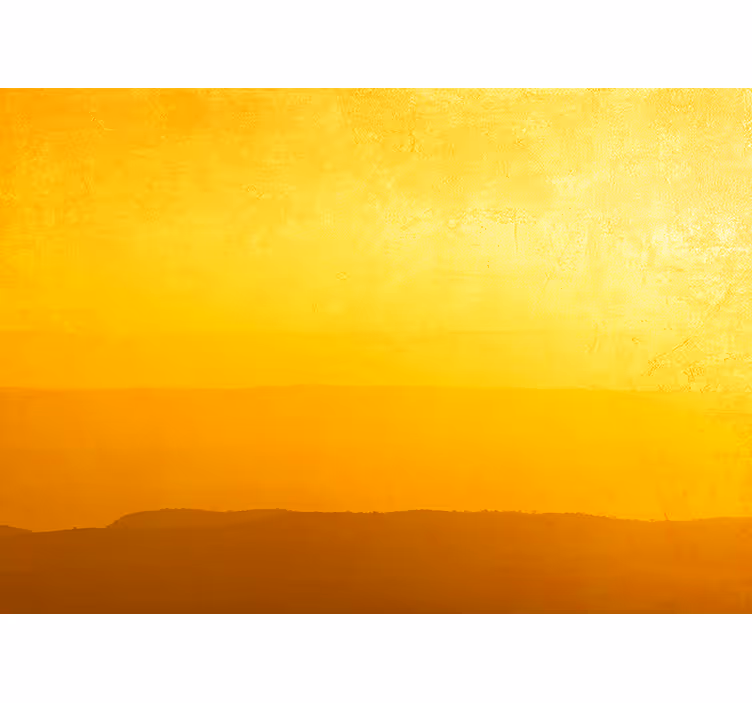 Store enrouleur jaune collines au coucher de soleil - TenStickers