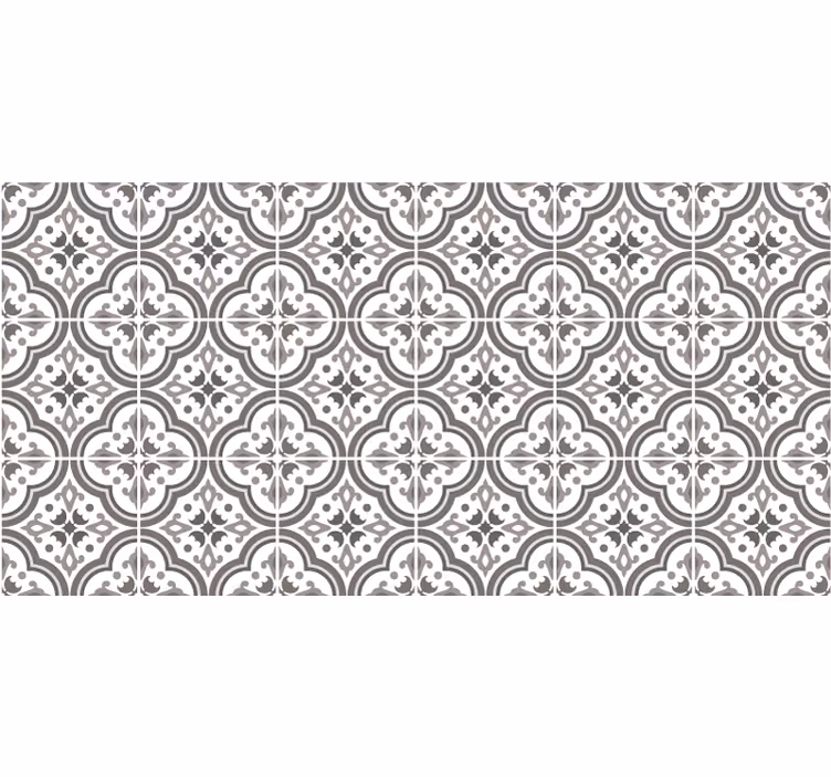 Store enrouleur gris motif floral classique - TenStickers