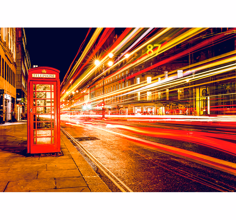 Store enrouleur rouge nuit emblématique de londres - TenStickers