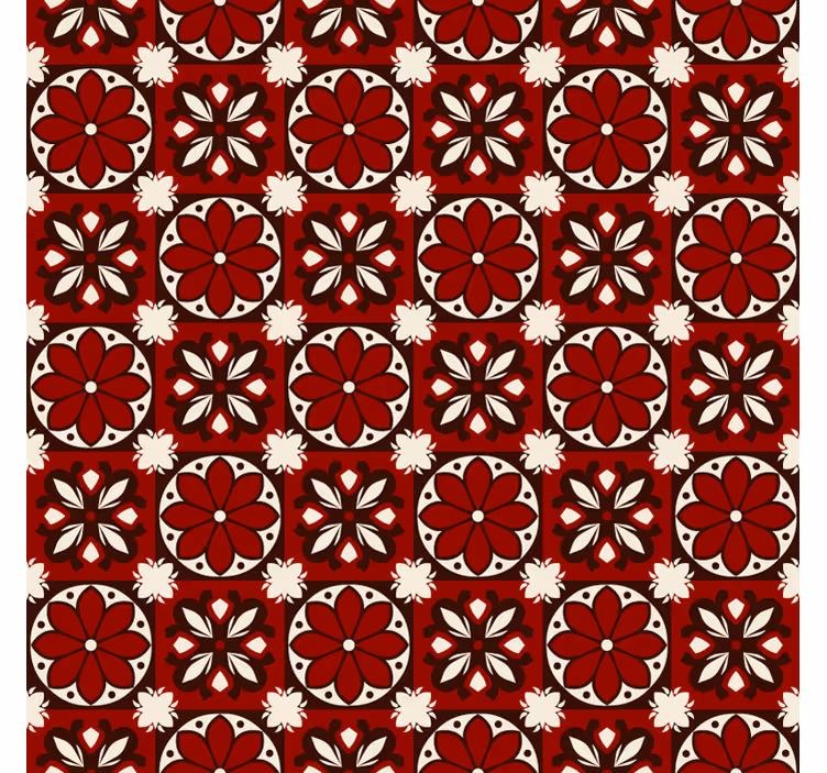 Store enrouleur rouge motif carreaux vintage - TenStickers