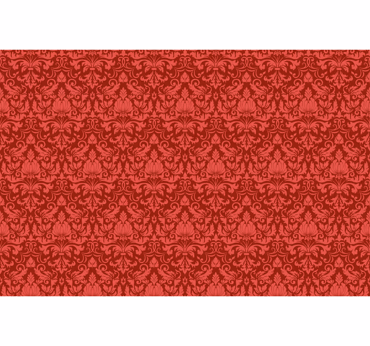 Store enrouleur rouge motif baroque superposé - TenStickers