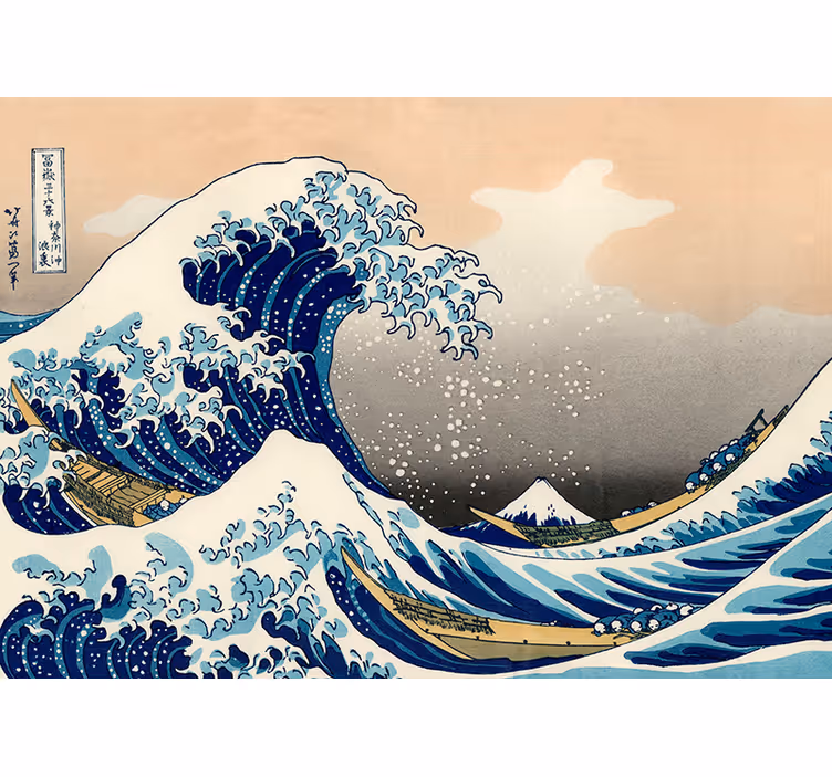 Store enrouleur salon vague de hokusai - TenStickers