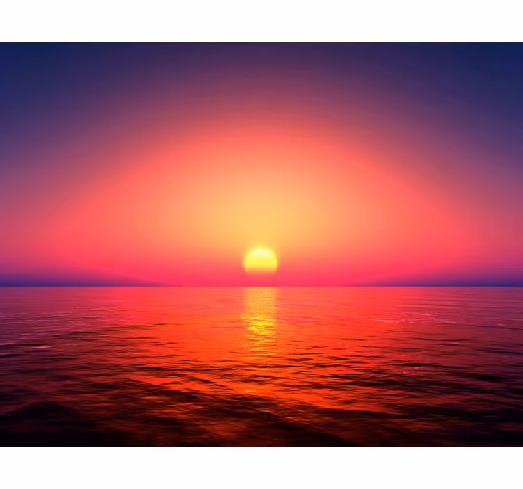 Store enrouleur salon coucher de soleil sur mer - TenStickers