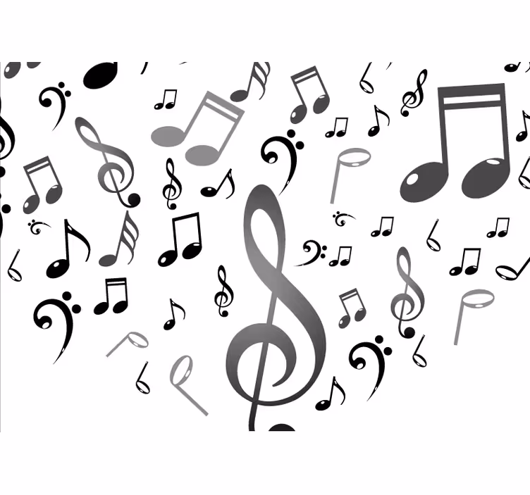 Store enrouleur salon notes de musique - TenStickers
