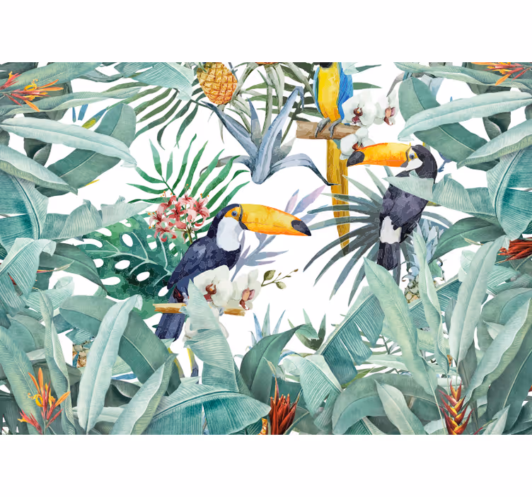Store enrouleur salon jungle peinte - TenStickers
