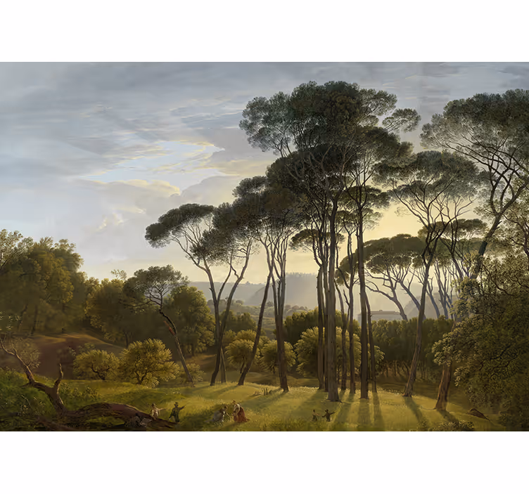 Store enrouleur salon paysage forestier italien - TenStickers