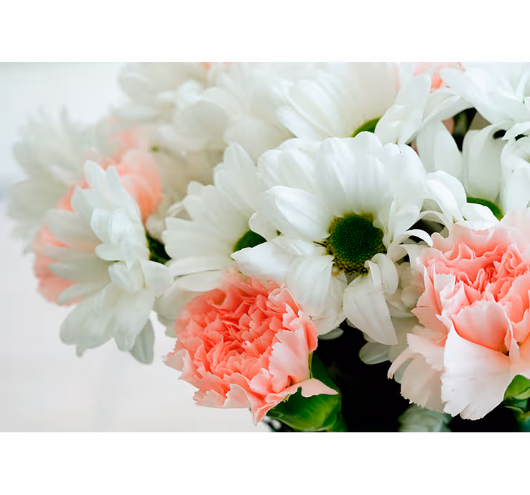 Store enrouleur salon bouquet blanc magnifique - TenStickers