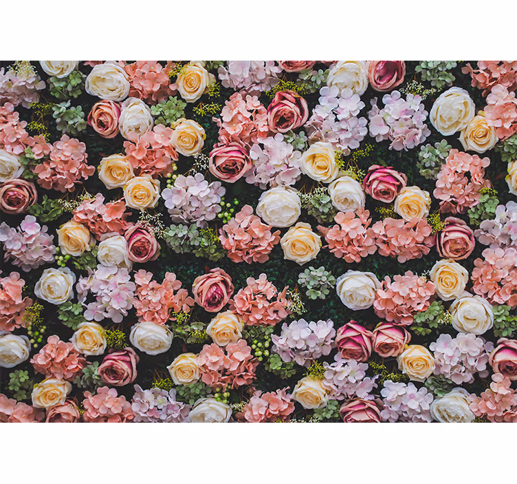 Store enrouleur salon fleurs style vintage - TenStickers