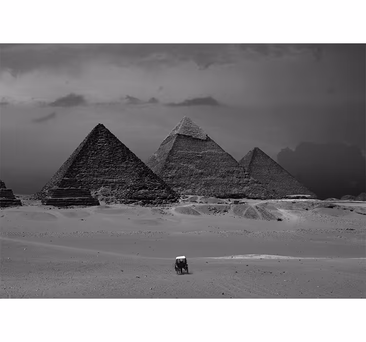 Store enrouleur salon fresque pyramides d'Égypte - TenStickers