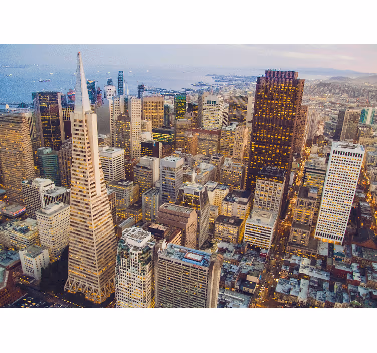 Store enrouleur salon gratte-ciels de san francisco - TenStickers
