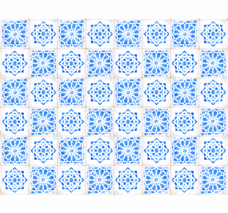 Store enrouleur bleu motifs bleus complexes - TenStickers