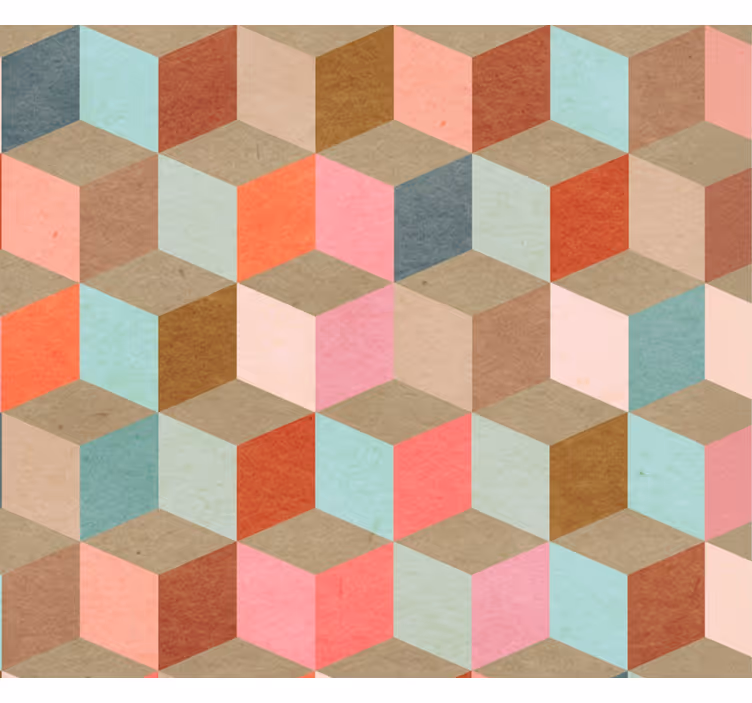 Store enrouleur moderne motif géométrique pastel kraft - TenStickers