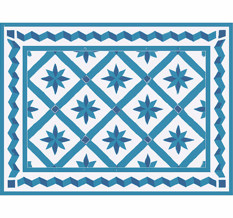 Store enrouleur bleu carreaux étoilés géométriques - TenStickers