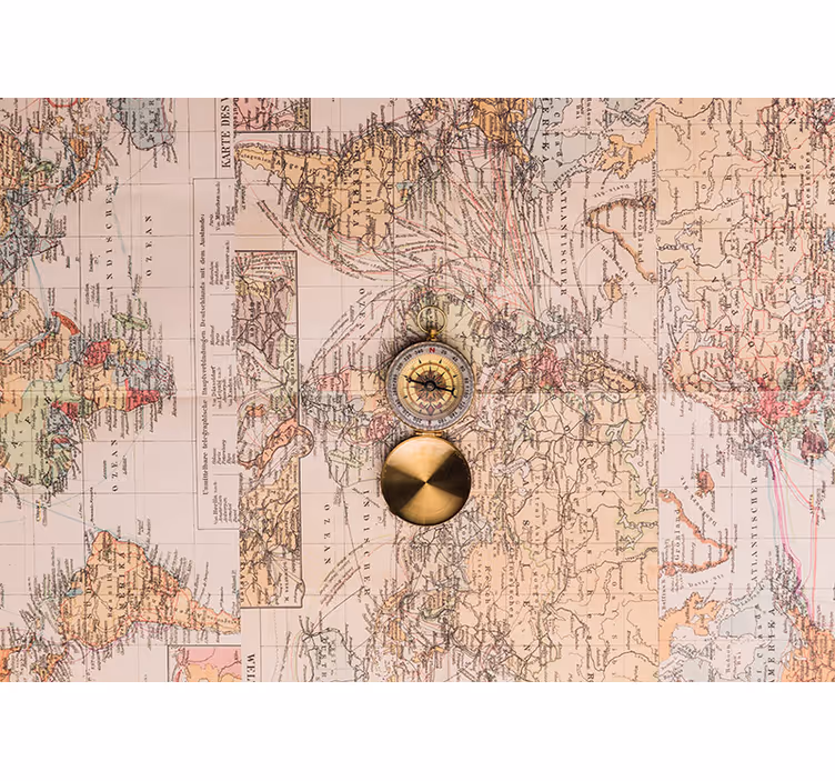Store enrouleur salon mappemonde vintage - TenStickers